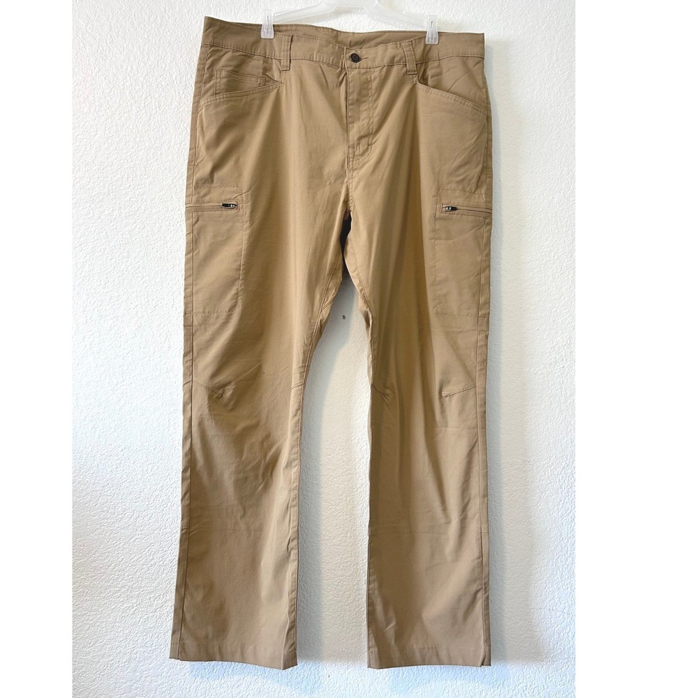 Prana Gorpcore Zion Straight Fit Cargo Pants Khaki 38x32 Organic Cotton